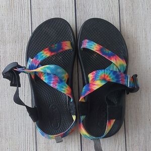 Chaco Kids Rainbow Tie Dye Strappy Sandals Unisex Size 2